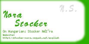 nora stocker business card